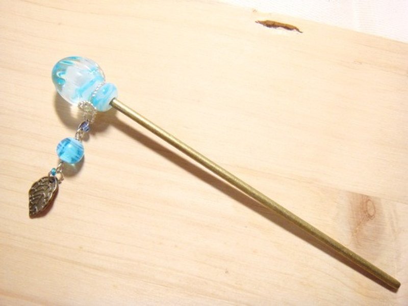 柚子林琉璃 - 透 - 发簪款 - 发饰 - 玻璃 蓝色