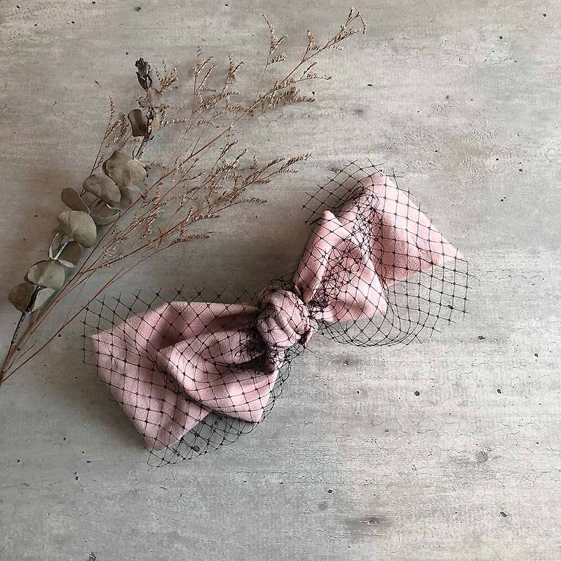 网纱麂皮粉发带 - 发带/发箍 - 其他人造纤维 粉红色