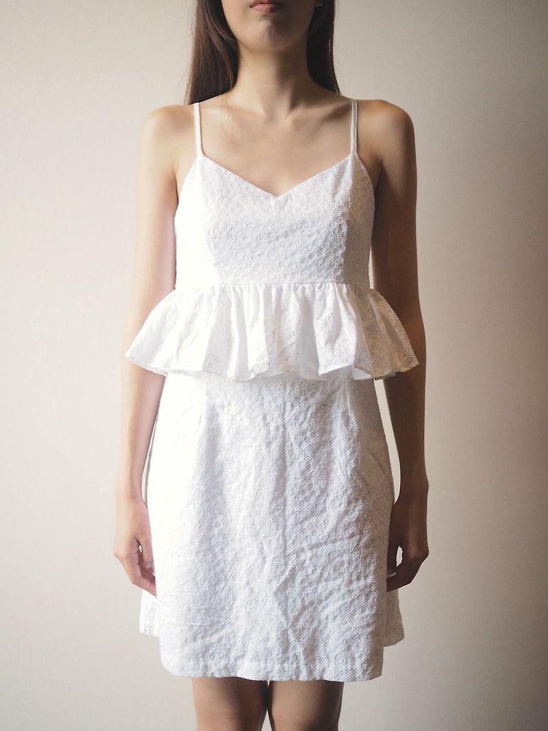 Sonia Mini Dress - 洋装/连衣裙 - 棉．麻 白色