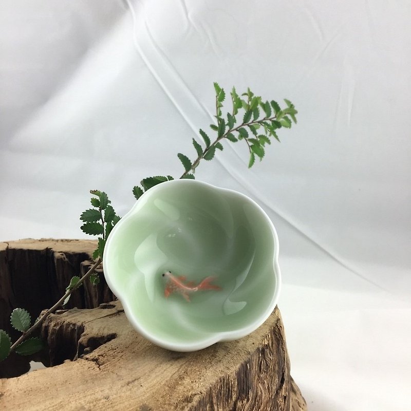 CereiZ生活品味・梅花鱼杯 (六入组) - 茶具/茶杯 - 陶 绿色