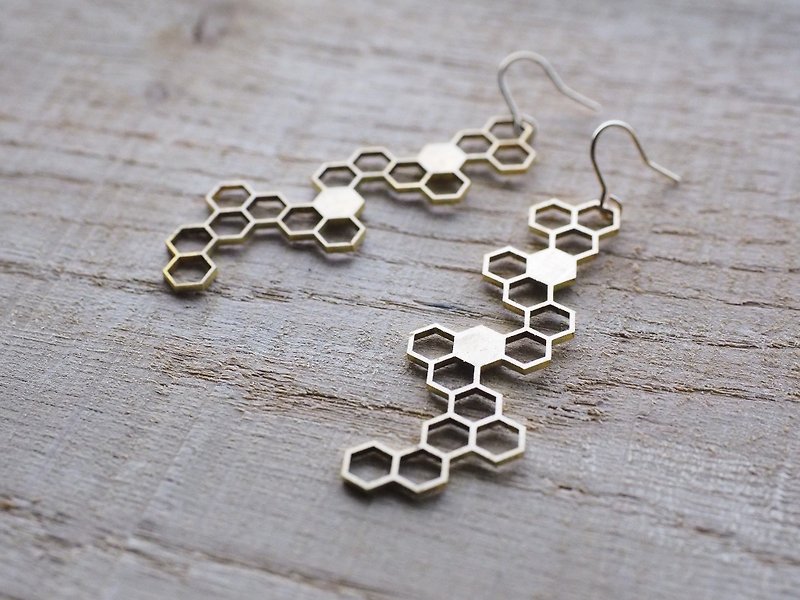 - Honeycomb - - 耳环/耳夹 - 其他金属 金色