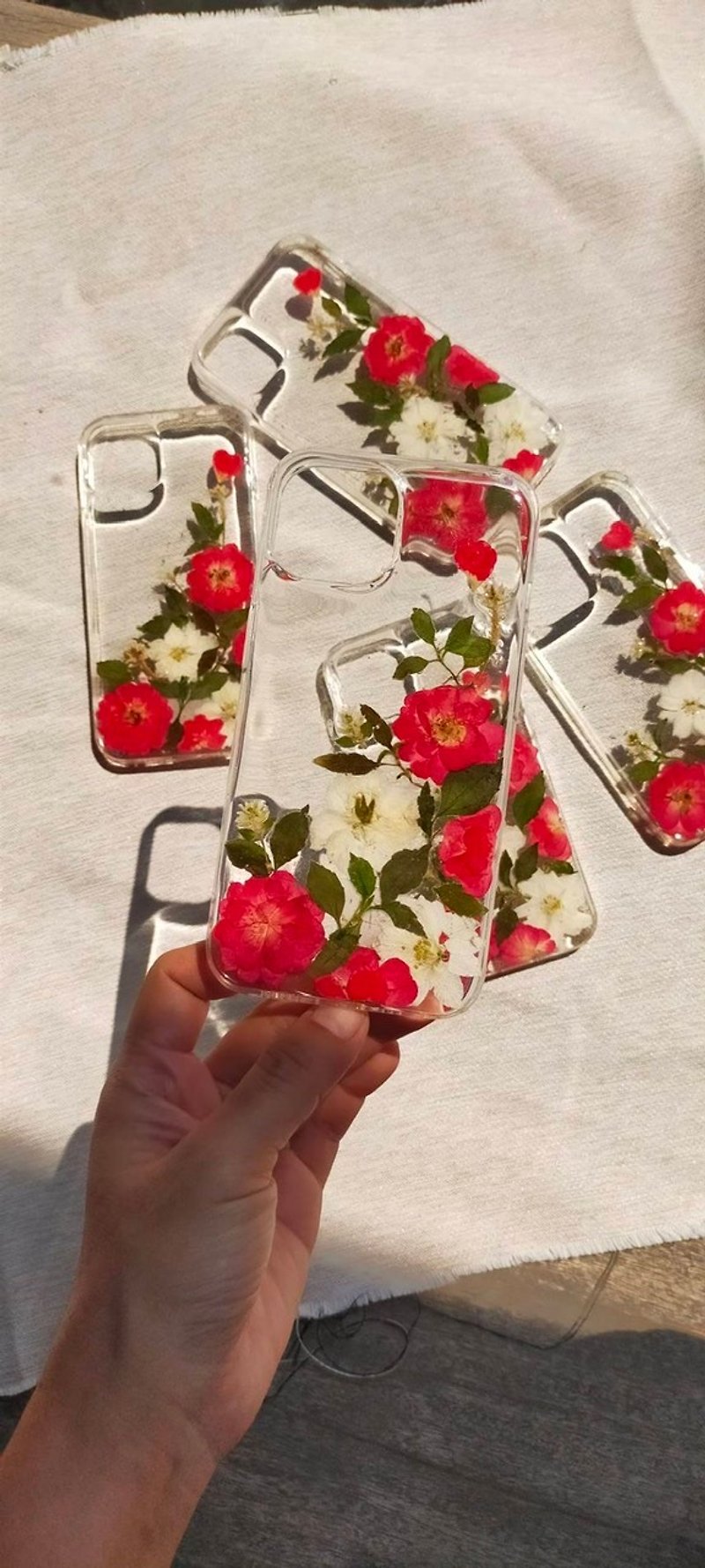 Red Rose  I love You  Pressed flower phonecase - 手机壳/手机套 - 树脂 