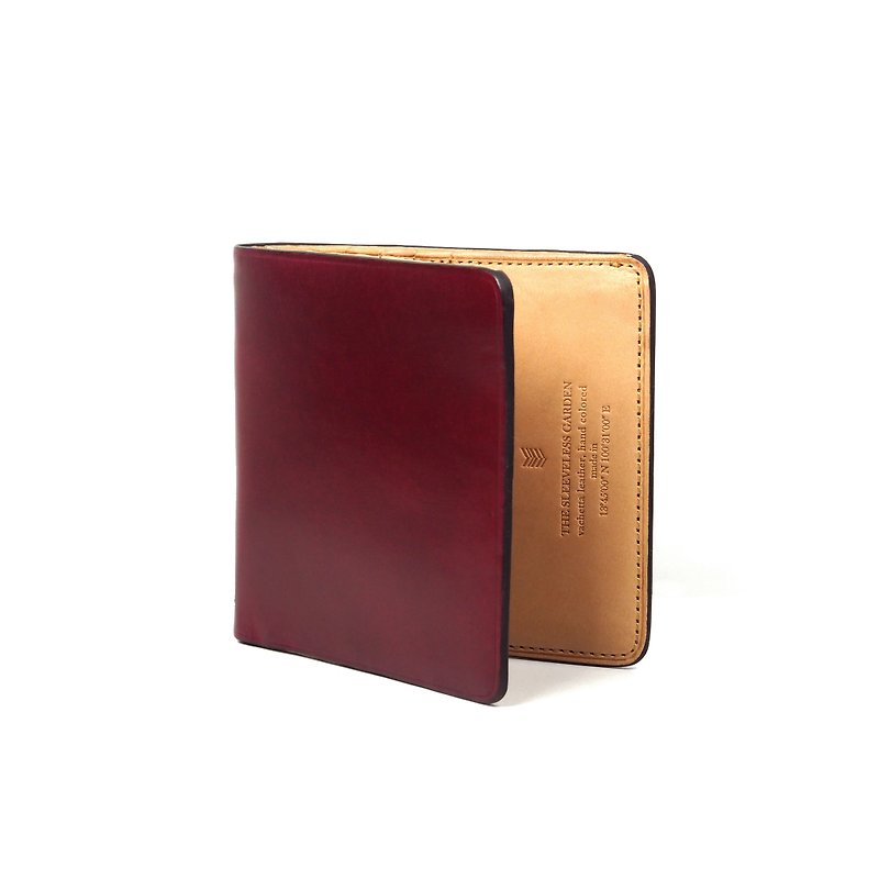 Square bifold wallet /Oxide RED - 皮夹/钱包 - 真皮 红色