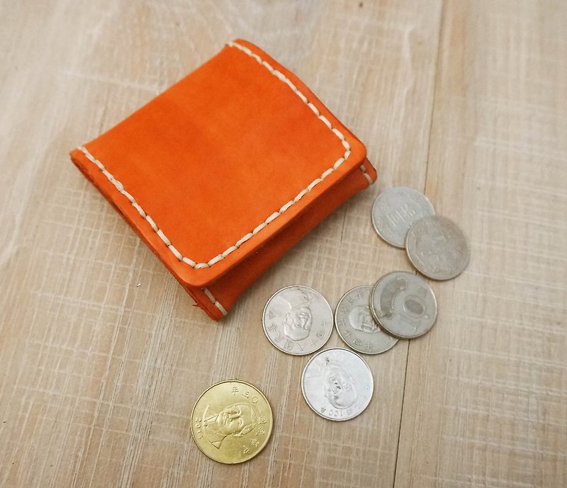 Sienna方块零钱包 - 零钱包 - 真皮 橘色