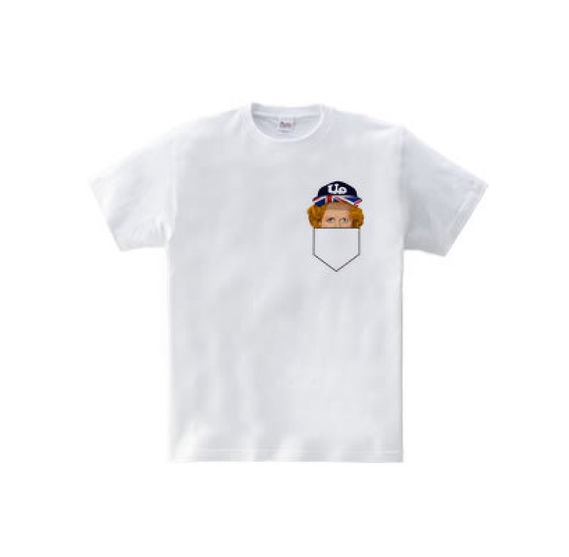サッチャーポケット（5.6oz Tシャツ） - 男装针织衫/毛衣 - 棉．麻 白色