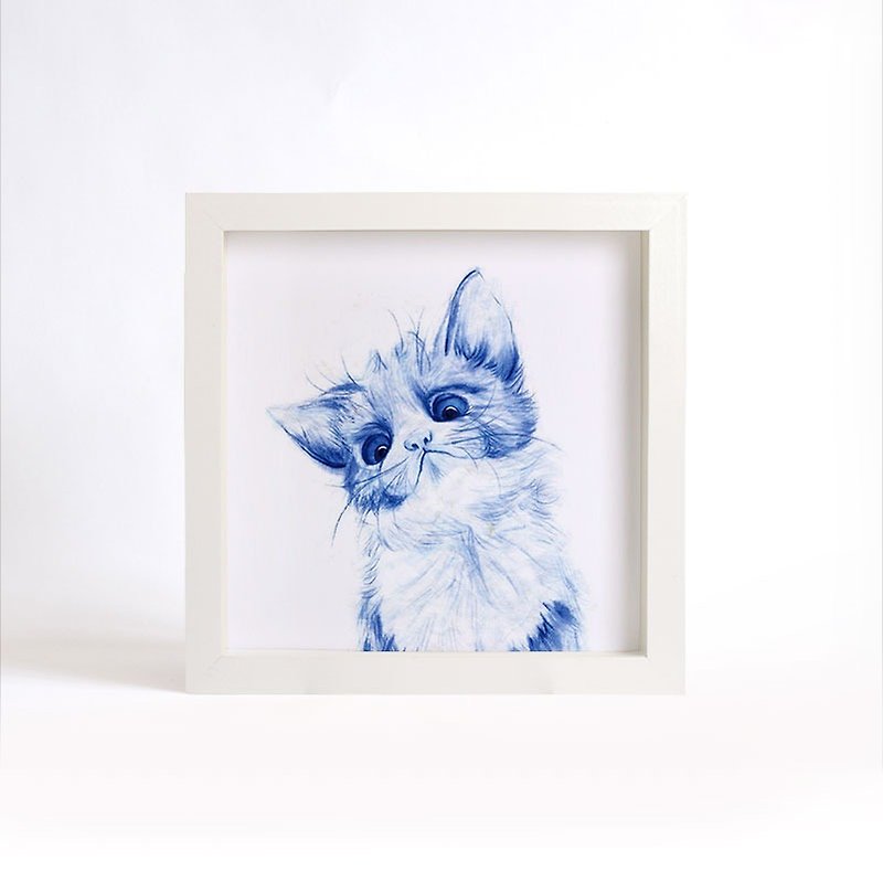《Visit》青花系列复制画 —— 猫（不含框） - 海报/装饰画/版画 - 纸 蓝色