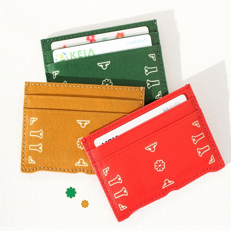 纯素生态韩国传统纸皮革“全州”卡钱包 - 名片夹/名片盒 - 人造皮革 绿色
