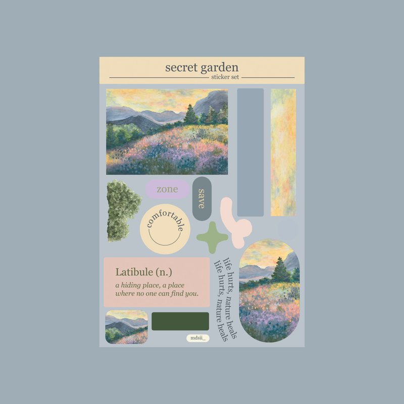 secret garden sticker set - 贴纸 - 其他材质 