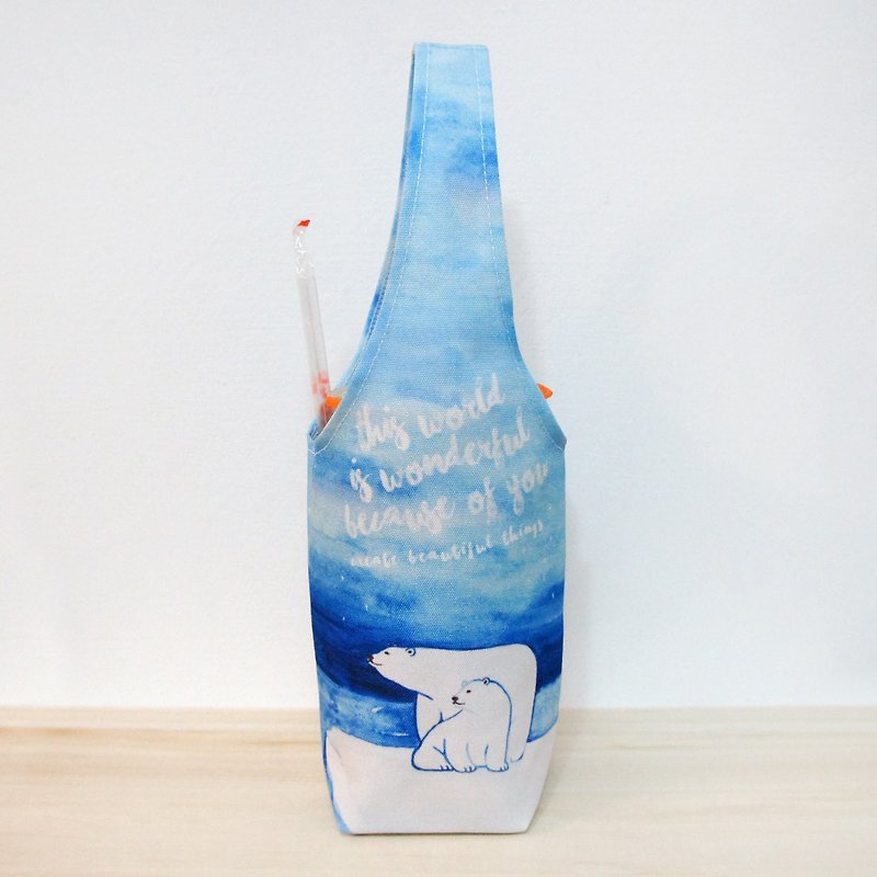 北极熊杯套 环保饮料提袋 饮料提袋 饮料杯套 防水杯套 防水提袋 - 手提包/手提袋 - 防水材质 蓝色