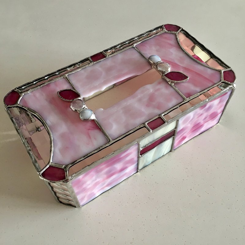 ティッシュボックスケース ストロベリー ガラス Bay View - 纸巾盒 - 玻璃 粉红色