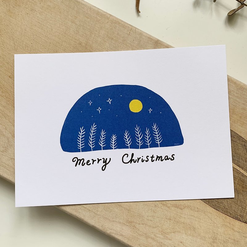 【星月圣诞】插画明信片 圣诞卡 祝福 卡片 - 卡片/明信片 - 纸 