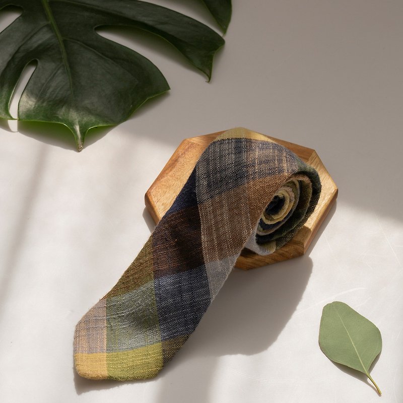 日式拼接绿领带-森林系男孩必备的绿色拼接领带 - 领带/领带夹 - 其他人造纤维 绿色