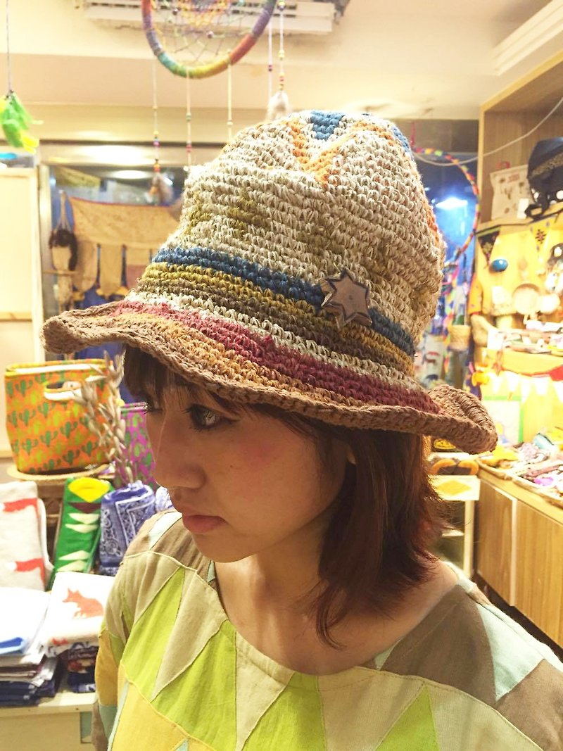 【预购中】☼针织六角星图案帽☼(三色) - 帽子 - 棉．麻 多色