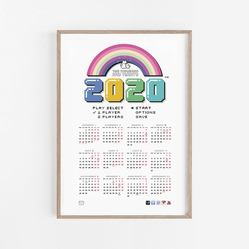 2020 Calendar 可定制化 挂画 海报 - 儿童家具 - 纸 
