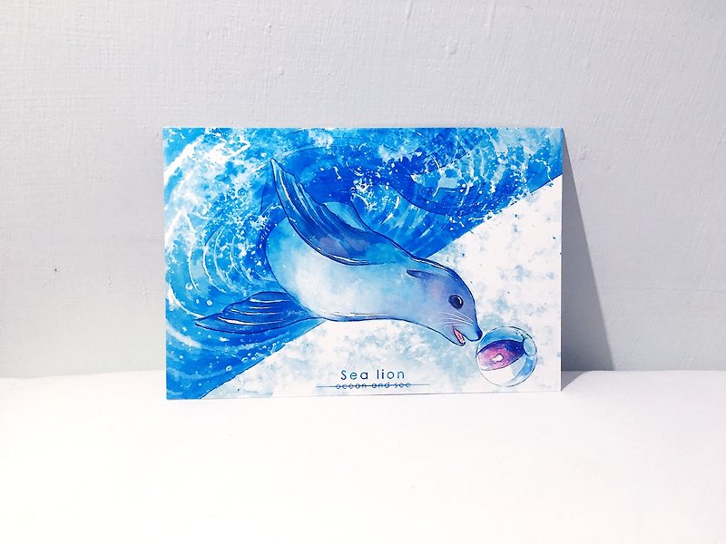 海洋与海 第二季 海狮/双面明信片postcard - 卡片/明信片 - 纸 