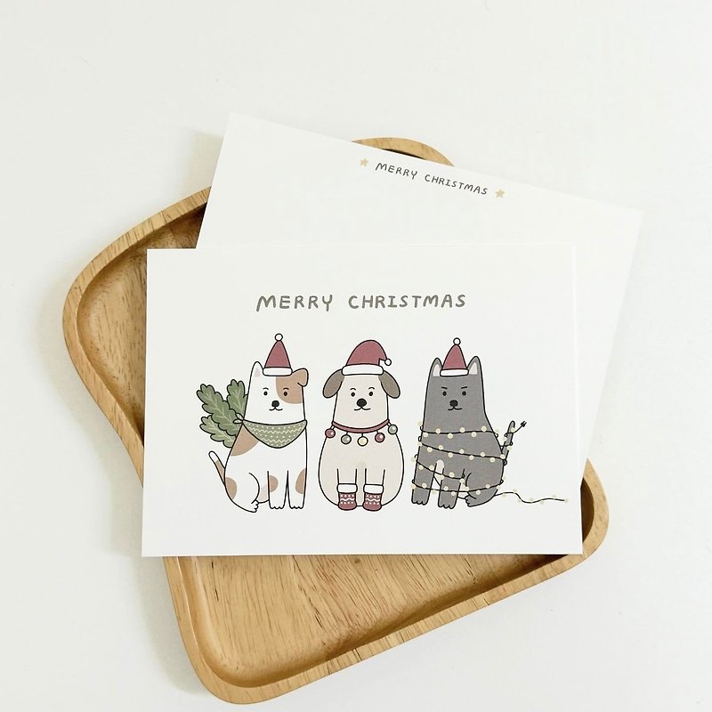 狗狗圣诞树-圣诞节卡片/明信片 - 卡片/明信片 - 纸 