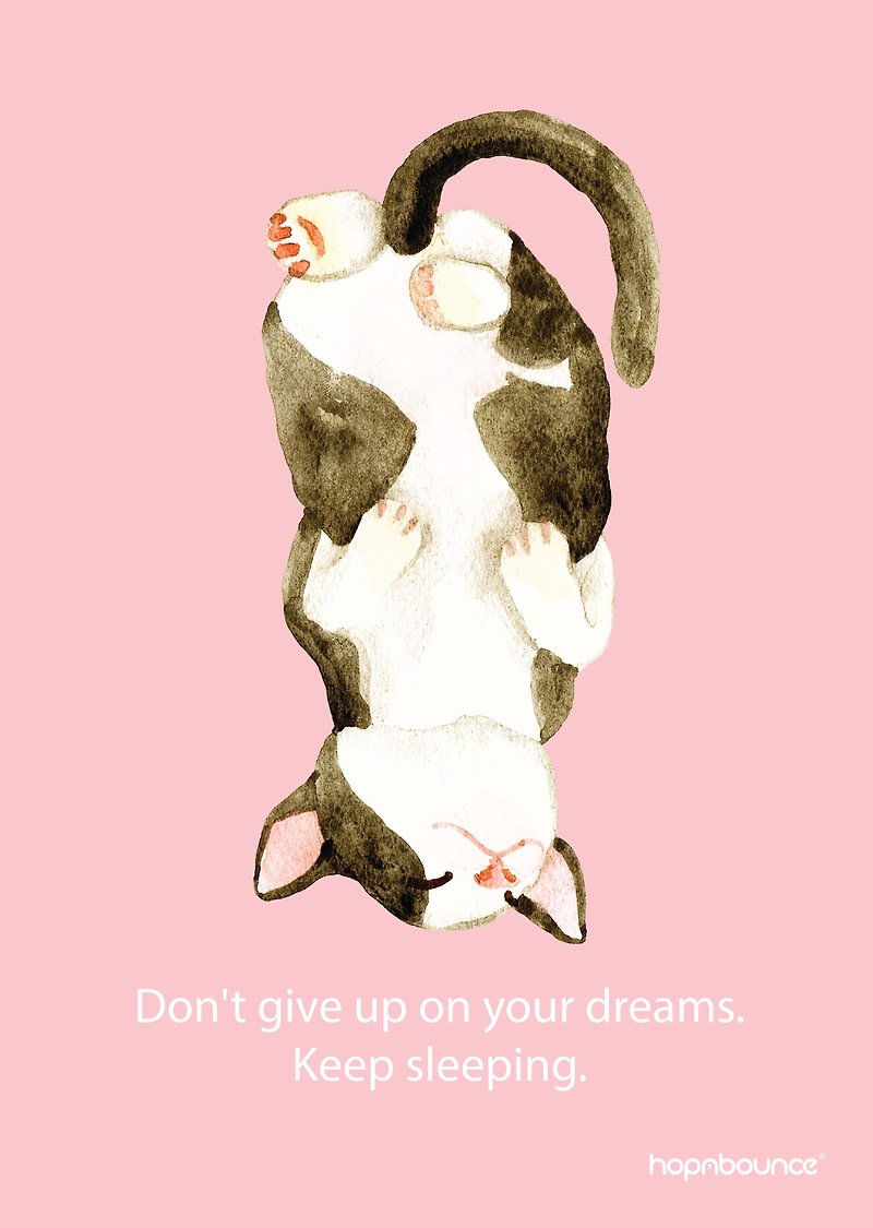猫猫 猫咪 水彩 手绘 插画 复制画 海报 - 海报/装饰画/版画 - 纸 粉红色