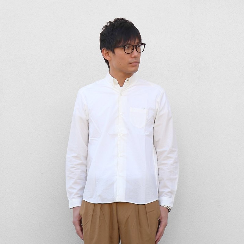 タイプライタークロスコットンシャツ・ユニセックスsize3 - 男装衬衫 - 棉．麻 白色