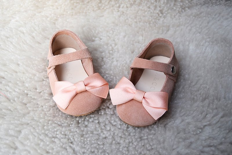 粉红色婴儿鞋 周岁礼物 女童鞋 学步鞋 娃娃鞋 生日礼物 - 童装鞋 - 真皮 粉红色