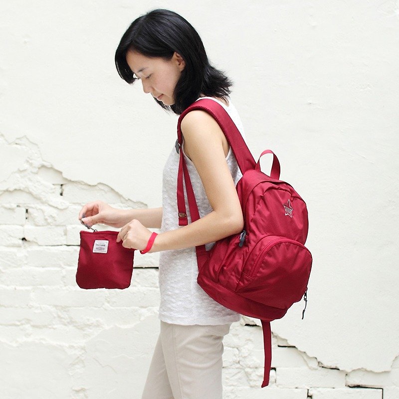 Mini 无感迷你抗水后背包(12'' Laptop OK)-红色_100180-20 - 后背包/双肩包 - 防水材质 红色