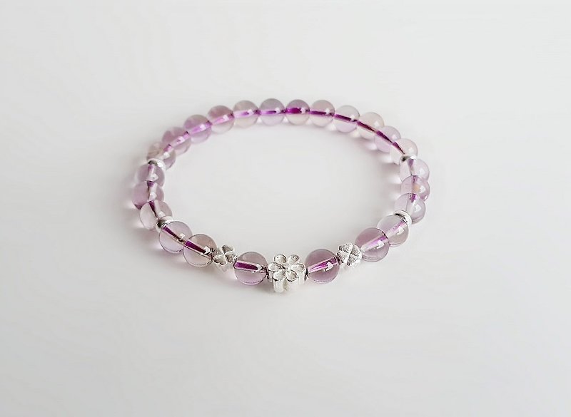 宝石系 ‧ 幸运左右 天然矿石 淡紫黄晶 925纯银 ‧ 手链 - 手链/手环 - 宝石 紫色