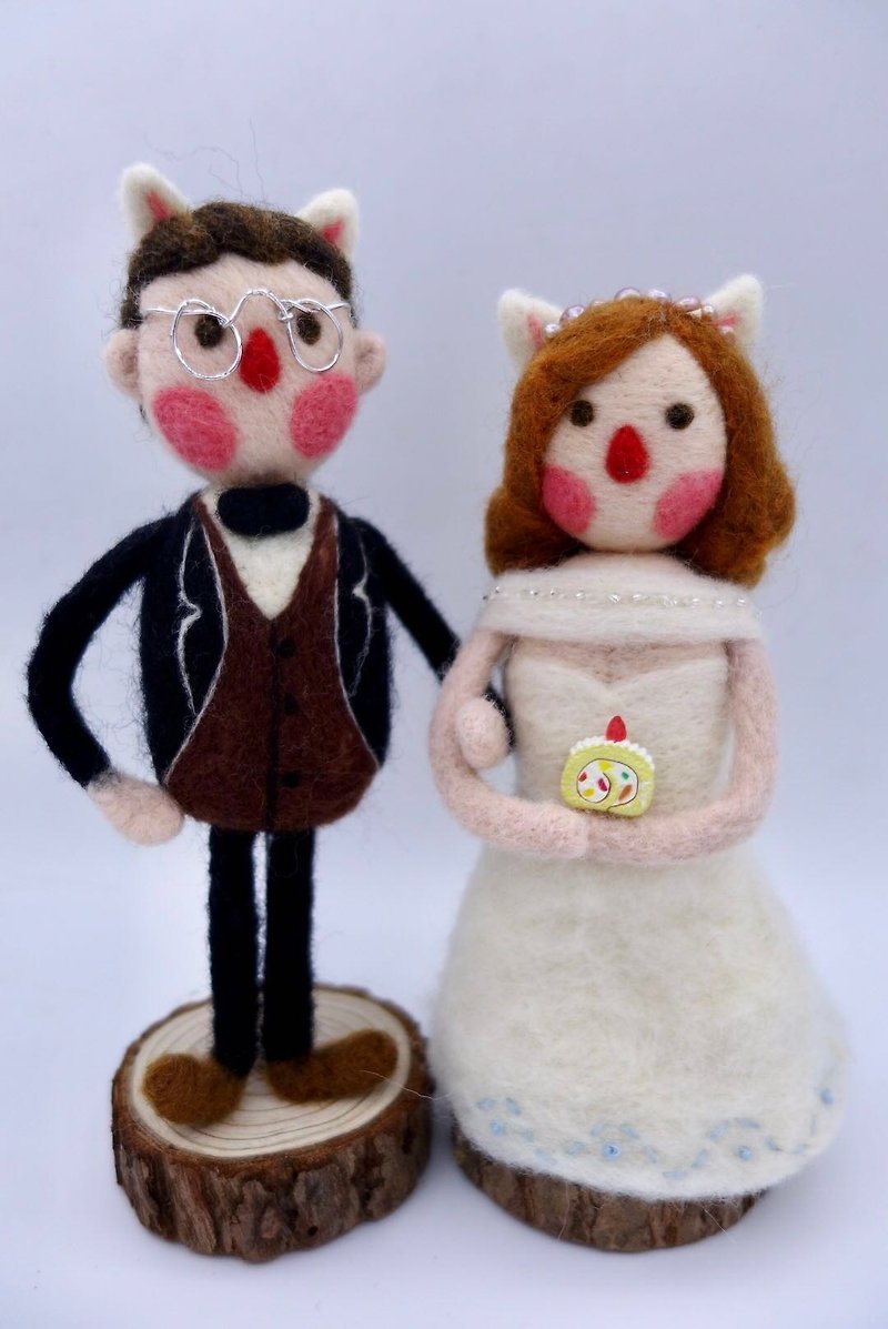 结婚礼物-羊毛毡摆件 - 摆饰 - 羊毛 白色