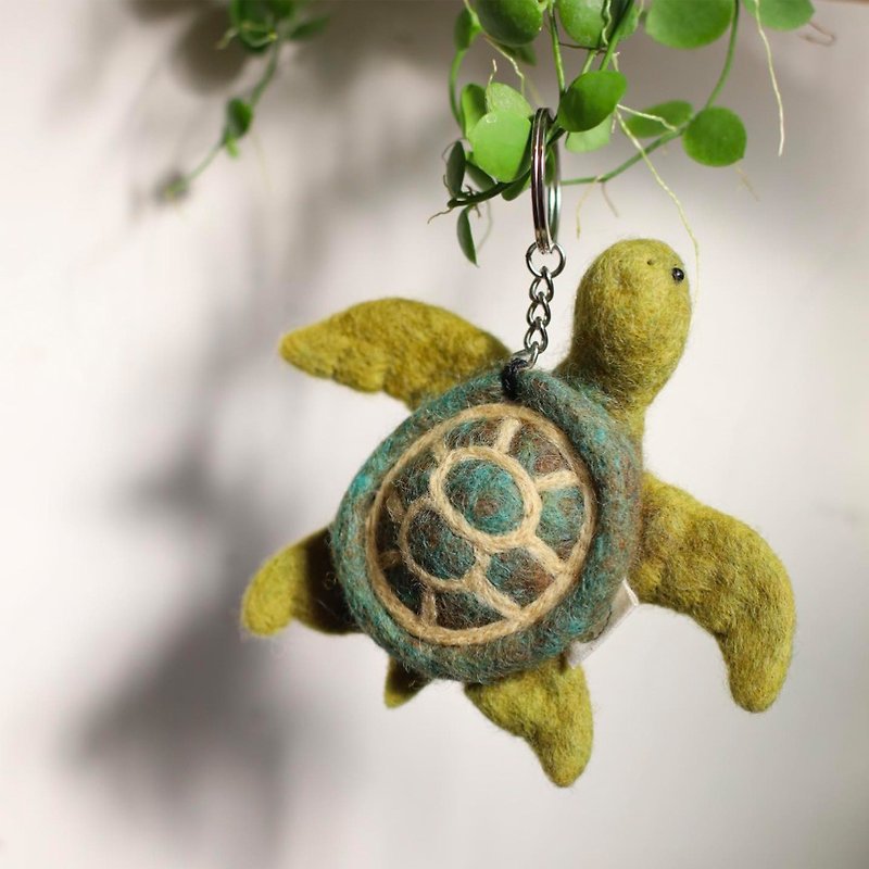毕业礼物 羊毛毡 小琉球 保育 钥匙圈 海龟  适用文化币 - 钥匙链/钥匙包 - 羊毛 绿色