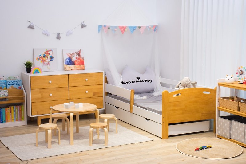小王子睡好梦单人床组 - 儿童家具 - 木头 卡其色