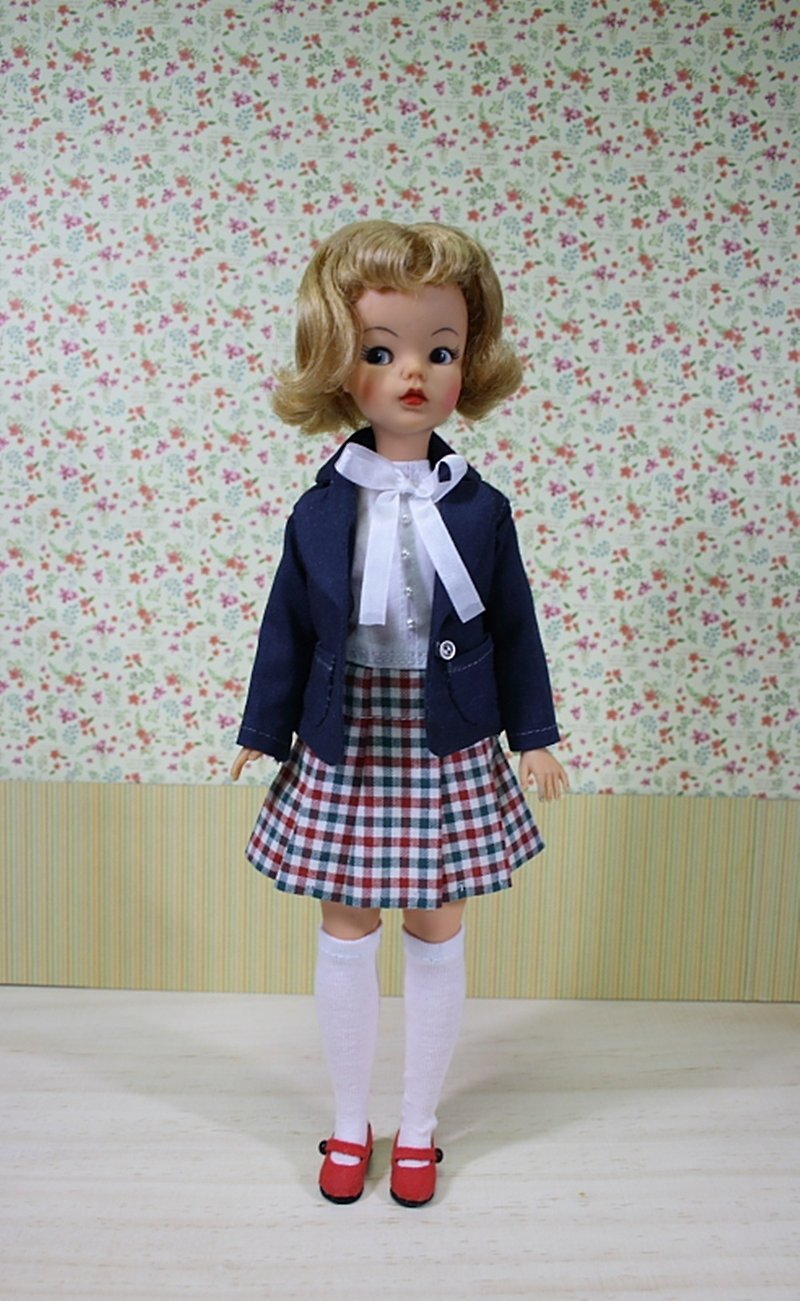 夹克 连衣裙 膝盖袜子 Tammy doll outfits 校服 - 其他 - 棉．麻 蓝色