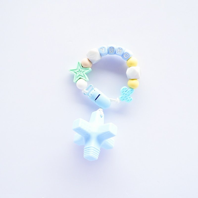 yuho 星星 仙人掌 蓝色消波块固齿器 / 定制化奶嘴链 - 玩具/玩偶 - 其他材质 多色