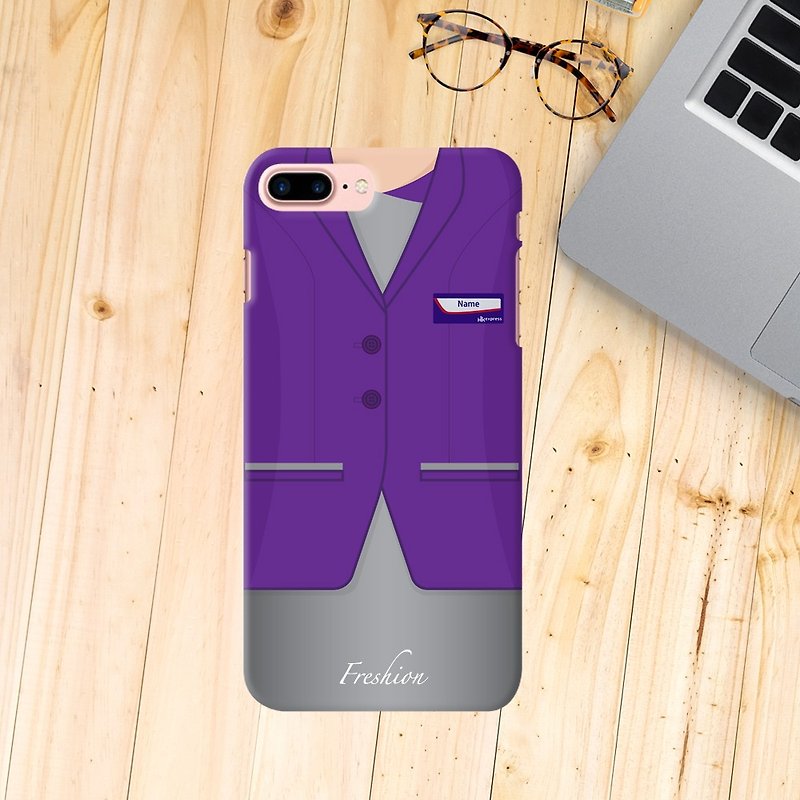自订定制化 HK Express 航空 空姐制服 空中客服员 空中服务员 空少 飞机师 空姐忙什么 iPhone Samsung Sony 手机殻 - 手机壳/手机套 - 塑料 紫色
