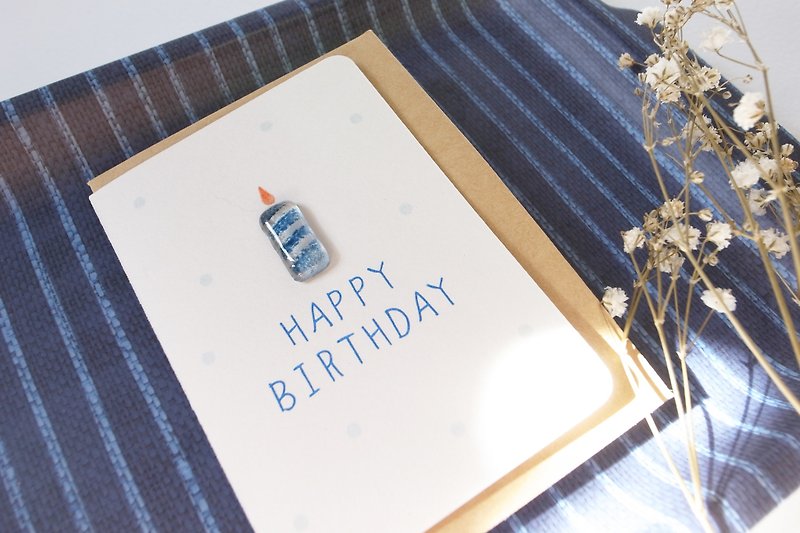 Highlight 还来 / Happy Birthday 玻璃小物生日卡片(蓝) - 卡片/明信片 - 纸 蓝色