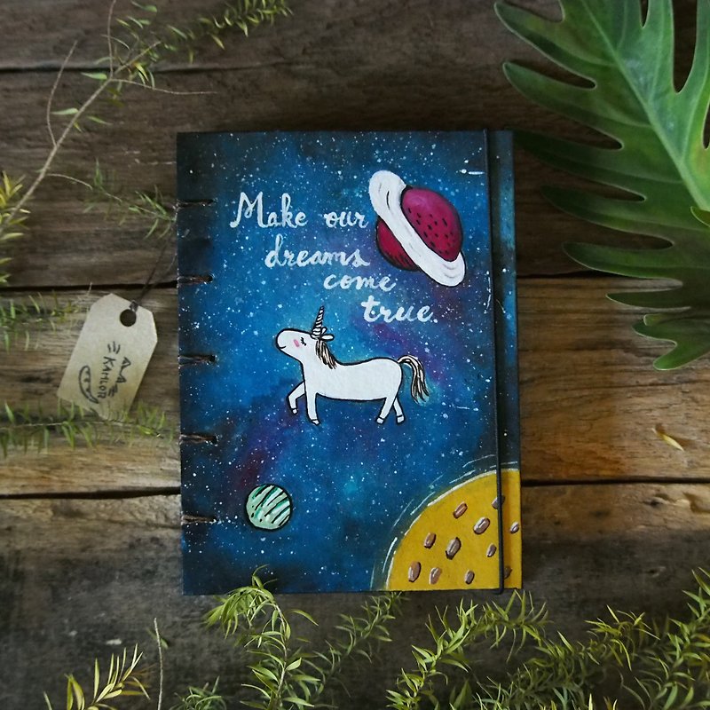 Unicorn Notebook Painting  Handmadenotebook Diary Journal  筆記本 - 笔记本/手帐 - 纸 蓝色