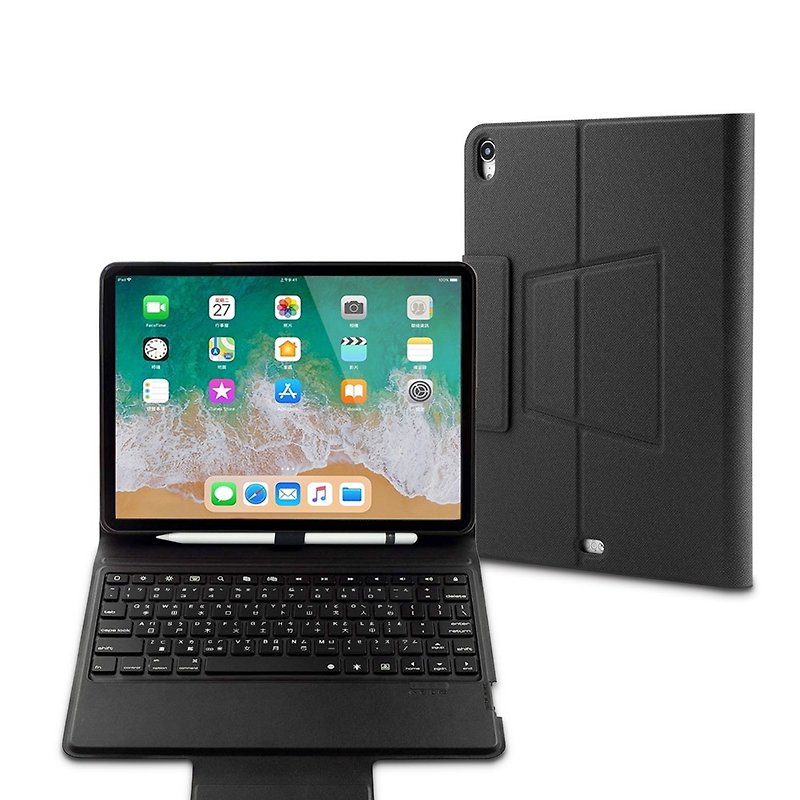 GREENON 键盘保护套 F8S 笔插皮套版 10.5寸 iPad专用 注音仓颉键 - 平板/电脑保护壳 - 人造皮革 黑色