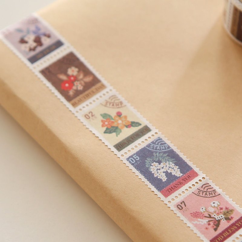 Dailylike 邮票造型纸胶带(单卷)-08花卉,E2D07471 - 纸胶带 - 纸 多色