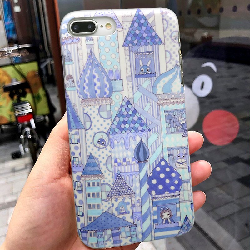 iPhone 8p/7p 日本Yoko Furusho 粉蓝轻薄手机壳 手机套 女生礼物 - 手机壳/手机套 - 塑料 蓝色