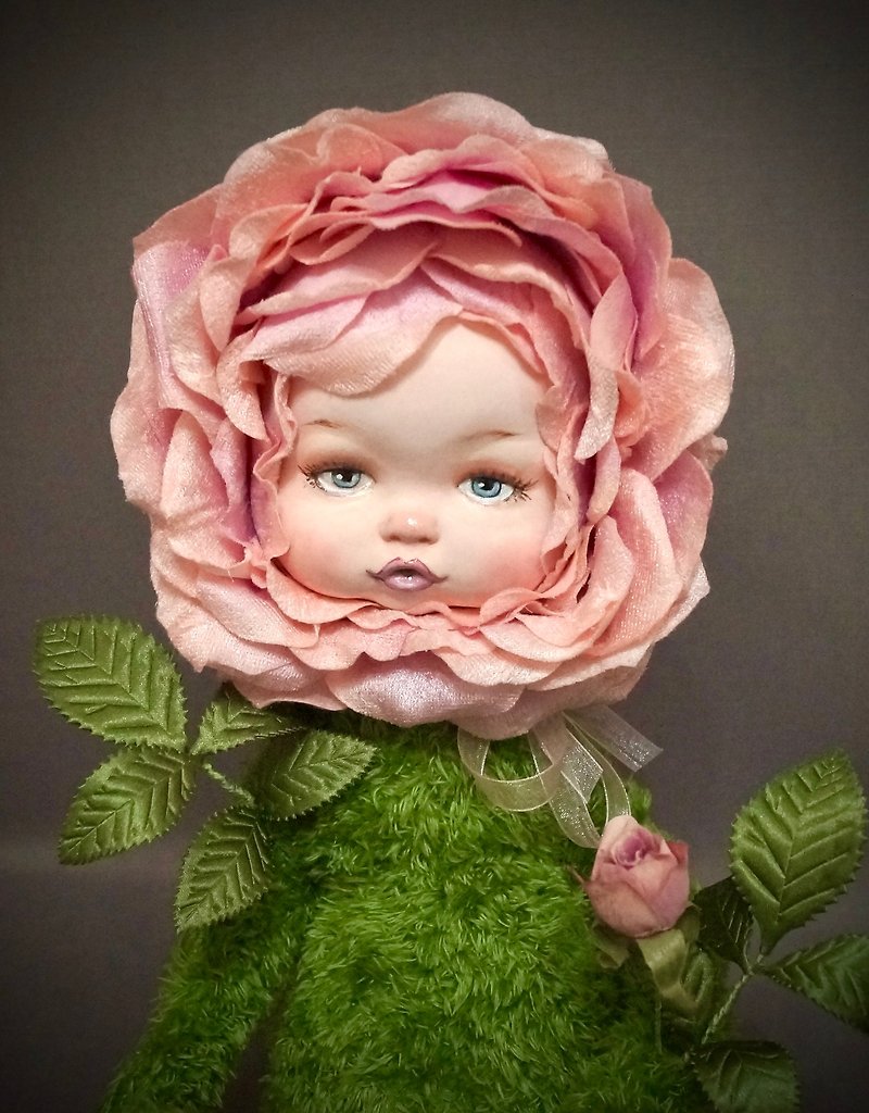 罗西塔泰迪娃娃花OOAK艺术家娃娃 毛绒娃娃 花娃娃 - 玩偶/公仔 - 粘土 粉红色