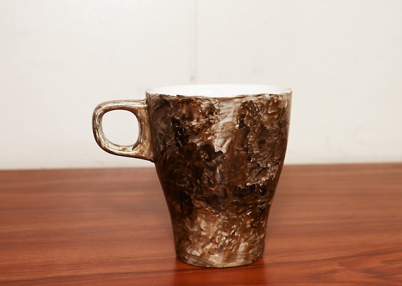 限量情人节礼物  品 手绘烤杯子(限量一件) - 咖啡杯/马克杯 - 陶 咖啡色