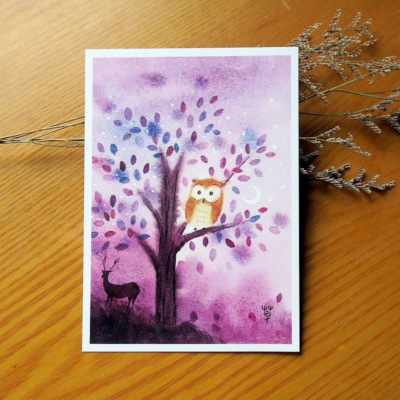 静静的夜 明信片 - 卡片/明信片 - 纸 紫色