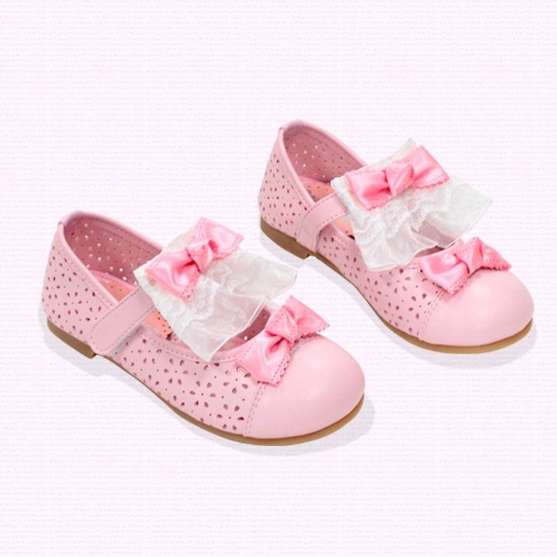 蛋糕娃娃鞋 – 糖霜粉 / COCO - 童装鞋 - 真皮 粉红色