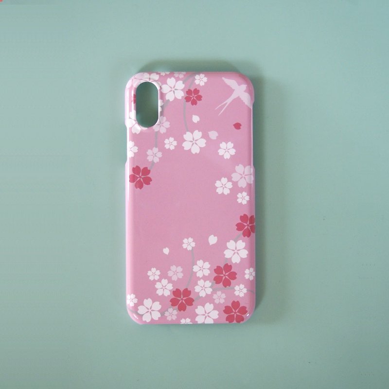 【iPhoneプラケース】SAKURA燕桜文様 - 手机壳/手机套 - 塑料 粉红色