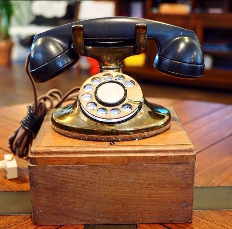 美国木质机盒古董转轮电话（JS) - 摆饰 - 其他金属 多色