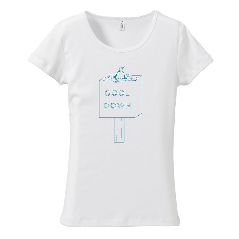 レディースTシャツ / cool down - 女装 T 恤 - 棉．麻 白色