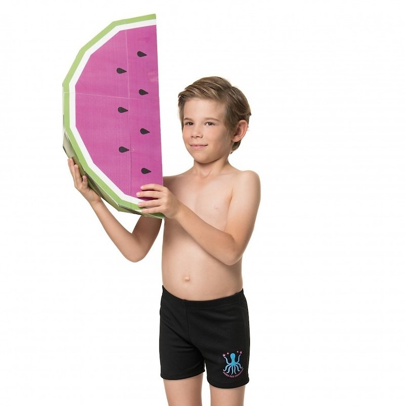 MIT 儿童-五分泳裤 (SPA 泡汤专用) - 泳衣/游泳用品 - 聚酯纤维 黑色