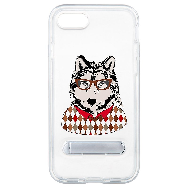 眼镜狼 隐藏磁石支架 iPhone 8 7 6 plus 手机壳 手机套 case - 手机壳/手机套 - 塑料 白色