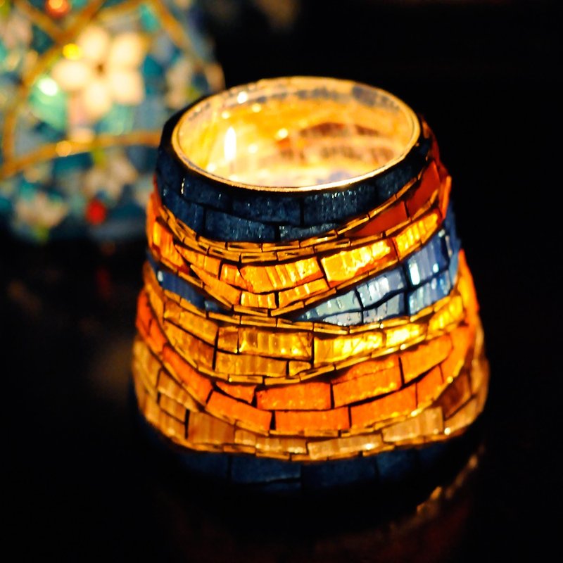 日暮 原創設計馬賽克鑲嵌燭臺 浪漫家居 禮物 - 蜡烛/烛台 - 玻璃 