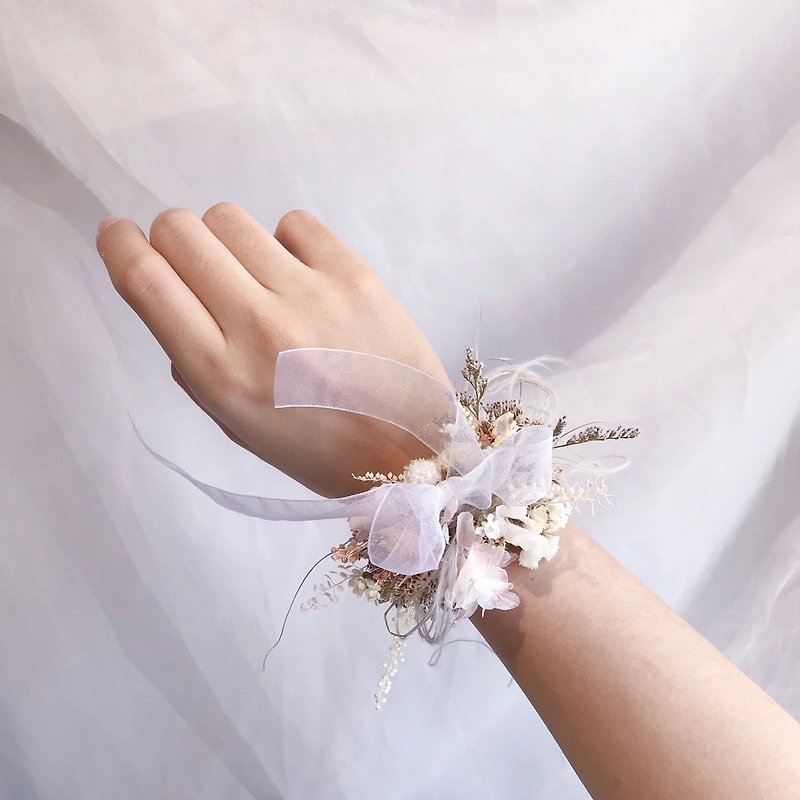 手腕花 - 新娘手腕花 蕾丝缎带 - 胸花/手腕花 - 植物．花 白色