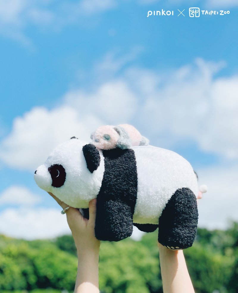 快速出货 | 大猫熊母女团圆包 Pinkoi | Taipei Zoo - 侧背包/斜挎包 - 聚酯纤维 黑色