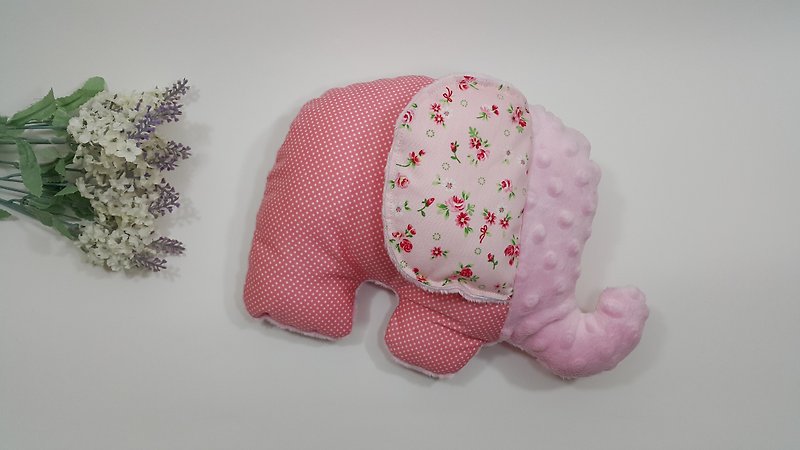 我爱大象抱抱安抚枕(玫瑰粉) - 玩具/玩偶 - 棉．麻 粉红色