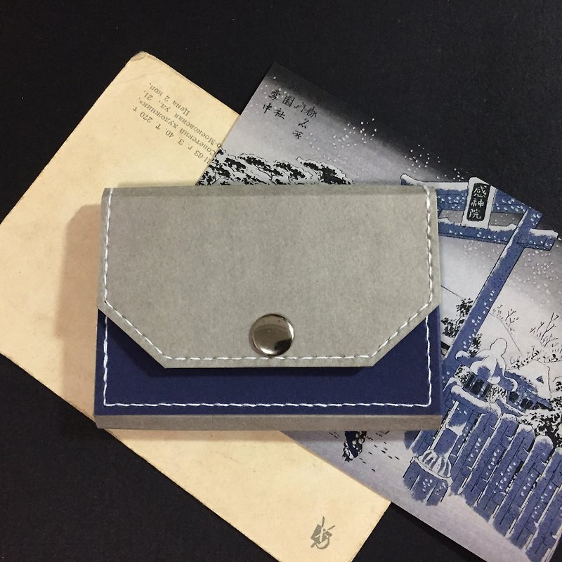 名片夹、零钱包 - 可水洗牛皮纸 、皮革纸 - 皮夹/钱包 - 纸 蓝色